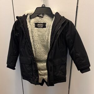 Eddie Bauer Black Kids Down Parka with Faux Fur